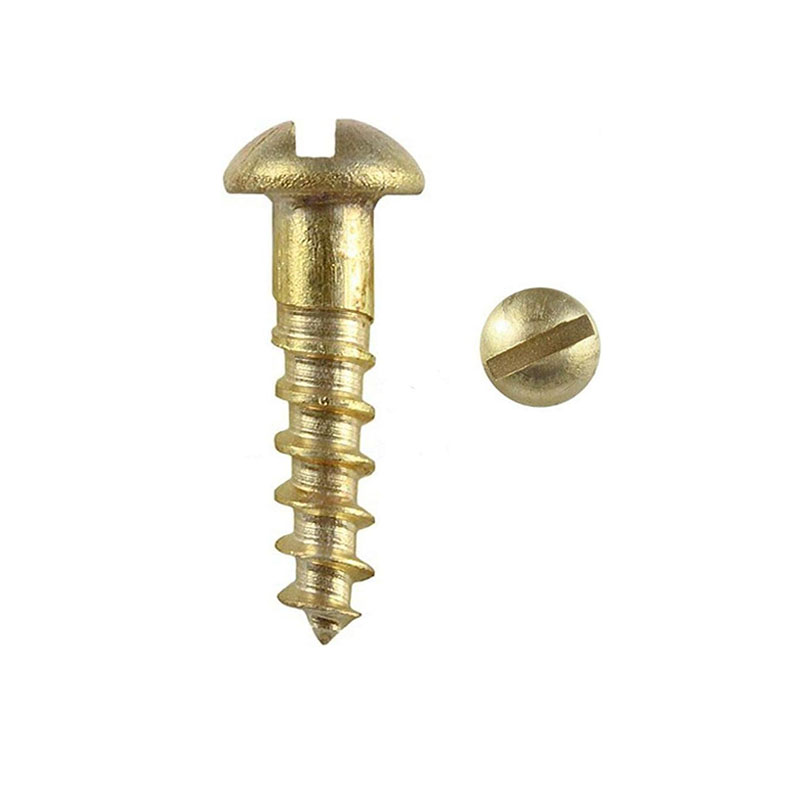 गोल डोके Slotted लाकूड screws सिलिकॉन कांस्य