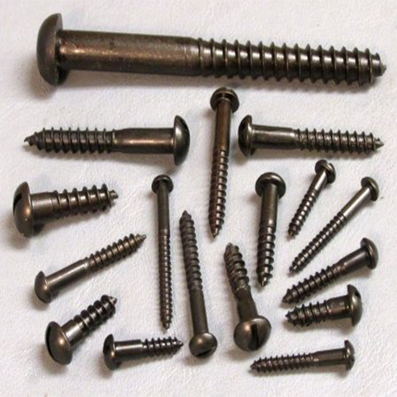 Slotted गोल डोके स्टील लाकूड screws